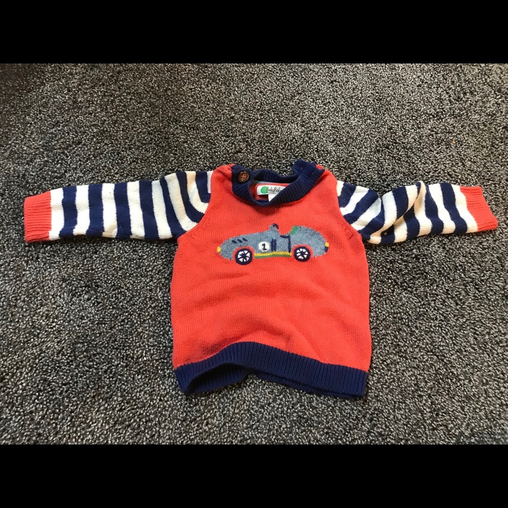 Baby Boy 6-12 M Boden Race Car Sweater